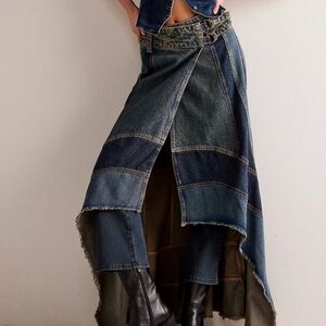 # 93 NWOT Free people We The Free New Rules Denim Maxi Skirt